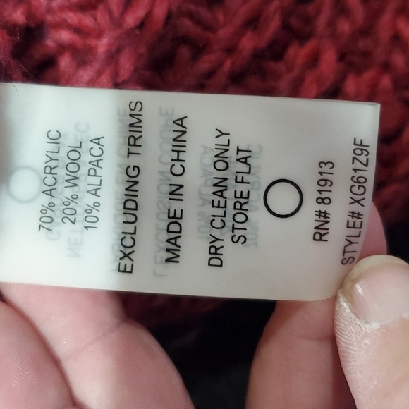 Plenty by Tracy Reese burgandy loose knit oversized wool alpaca blend sweater - Picture 6 of 7